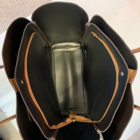 REACTION Kenneth Cole caramel coloured faux leather vegan tote - Picture 3 of 10